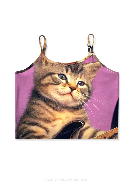Rock Kitten Y2K Print Cami Crop Top Cherrykitten