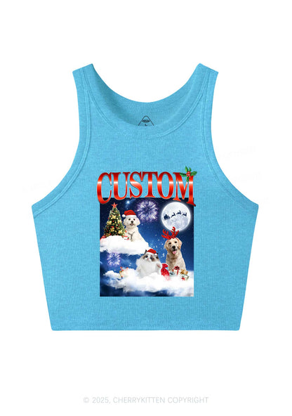 Custom Christmas Pet Y2K Crop Tank Top Cherrykitten
