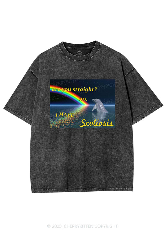 I Have Scoliosis Pride Y2K Shirts Washed Tee Cherrykitten