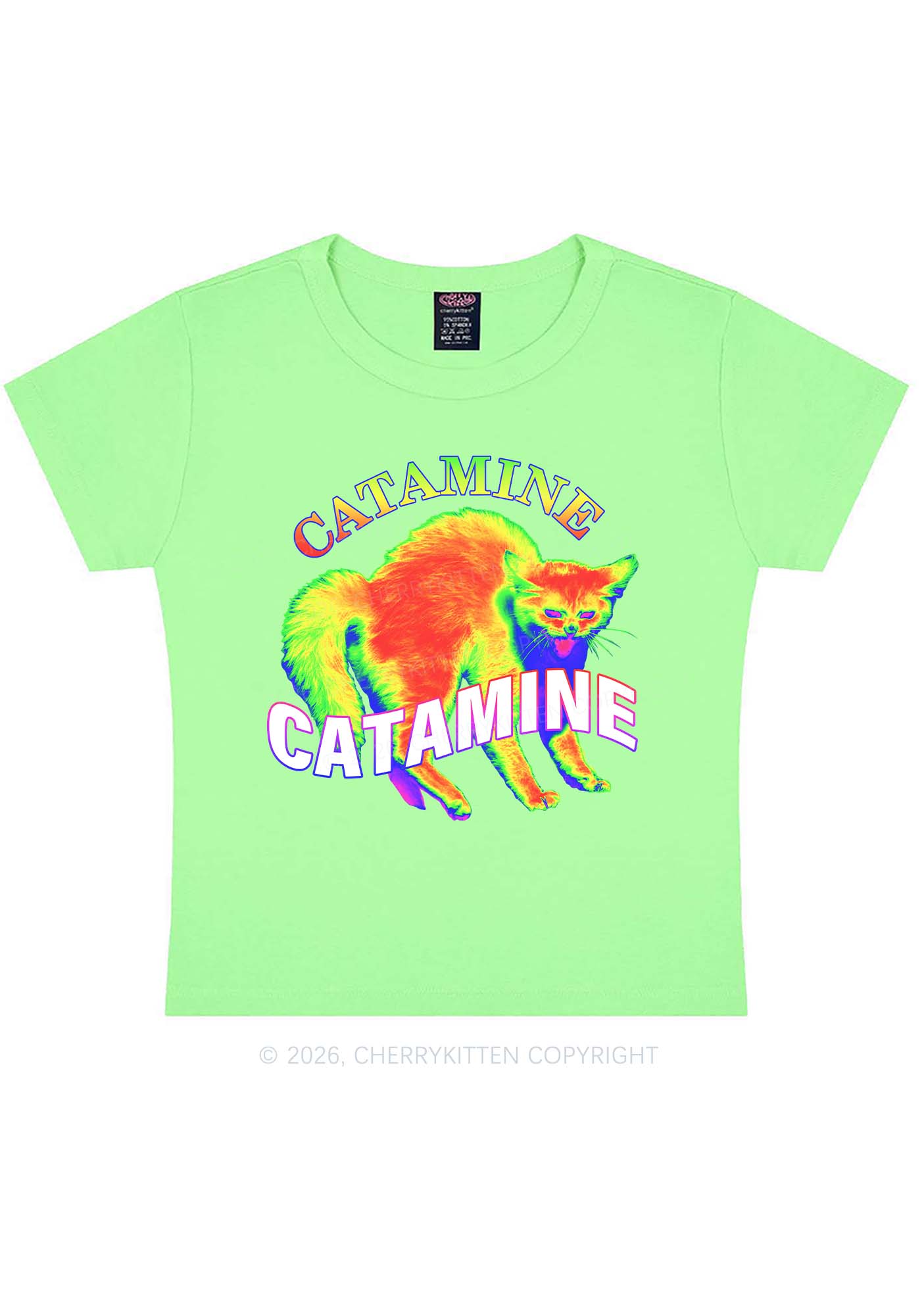 Thermal Cat Y2K Baby Tee Cherrykitten