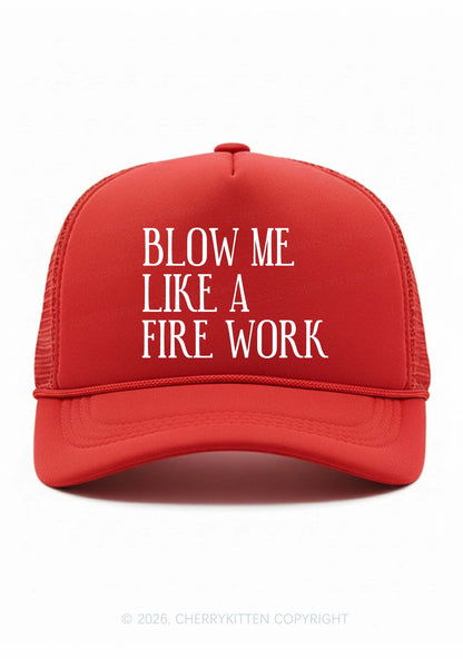 Blow Me Like Fire Work Y2K Trucker Hat Cherrykitten