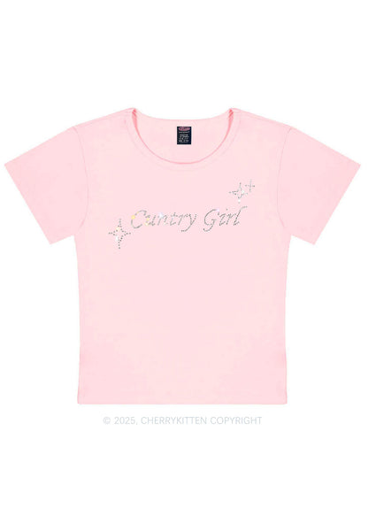 Rhinestone Cxxtry Girl Y2K Baby Tee Cherrykitten