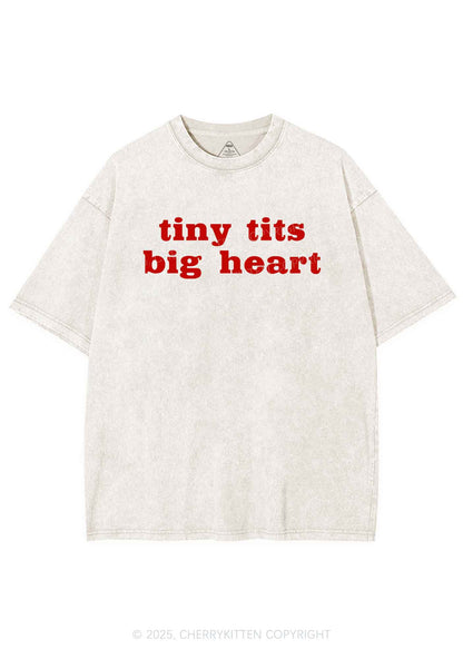Tiny Txts Big Heart Y2K Shirts Washed Tee Cherrykitten
