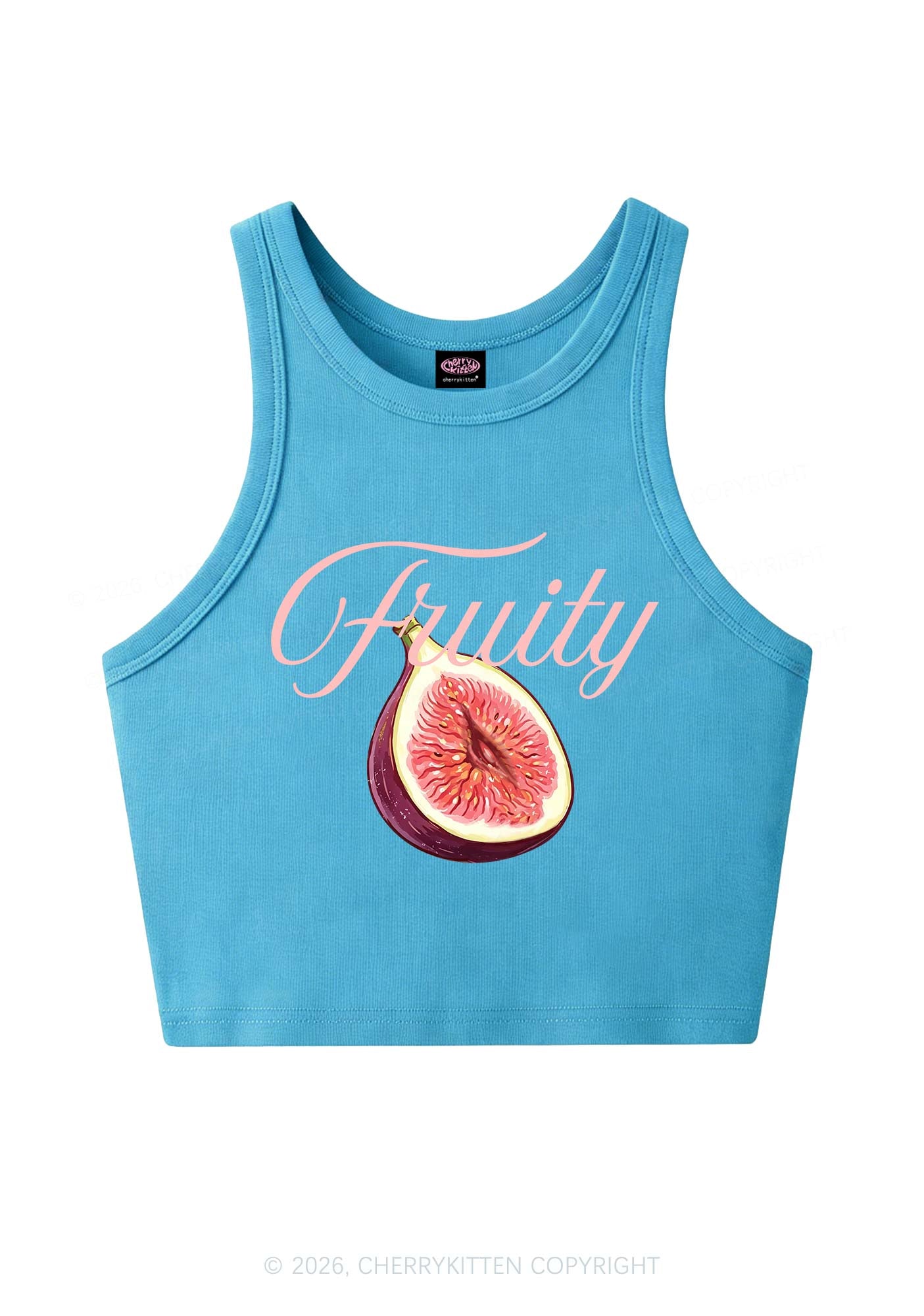 Fruity Fig Pride Y2K Crop Tank Top Cherrykitten