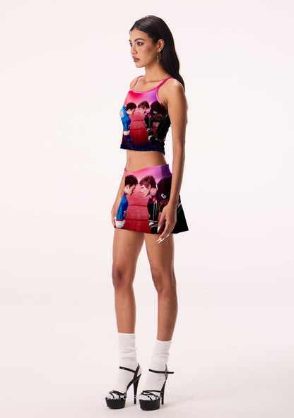 Hockey Duel HR Y2K Print Mini Skirt Cherrykitten