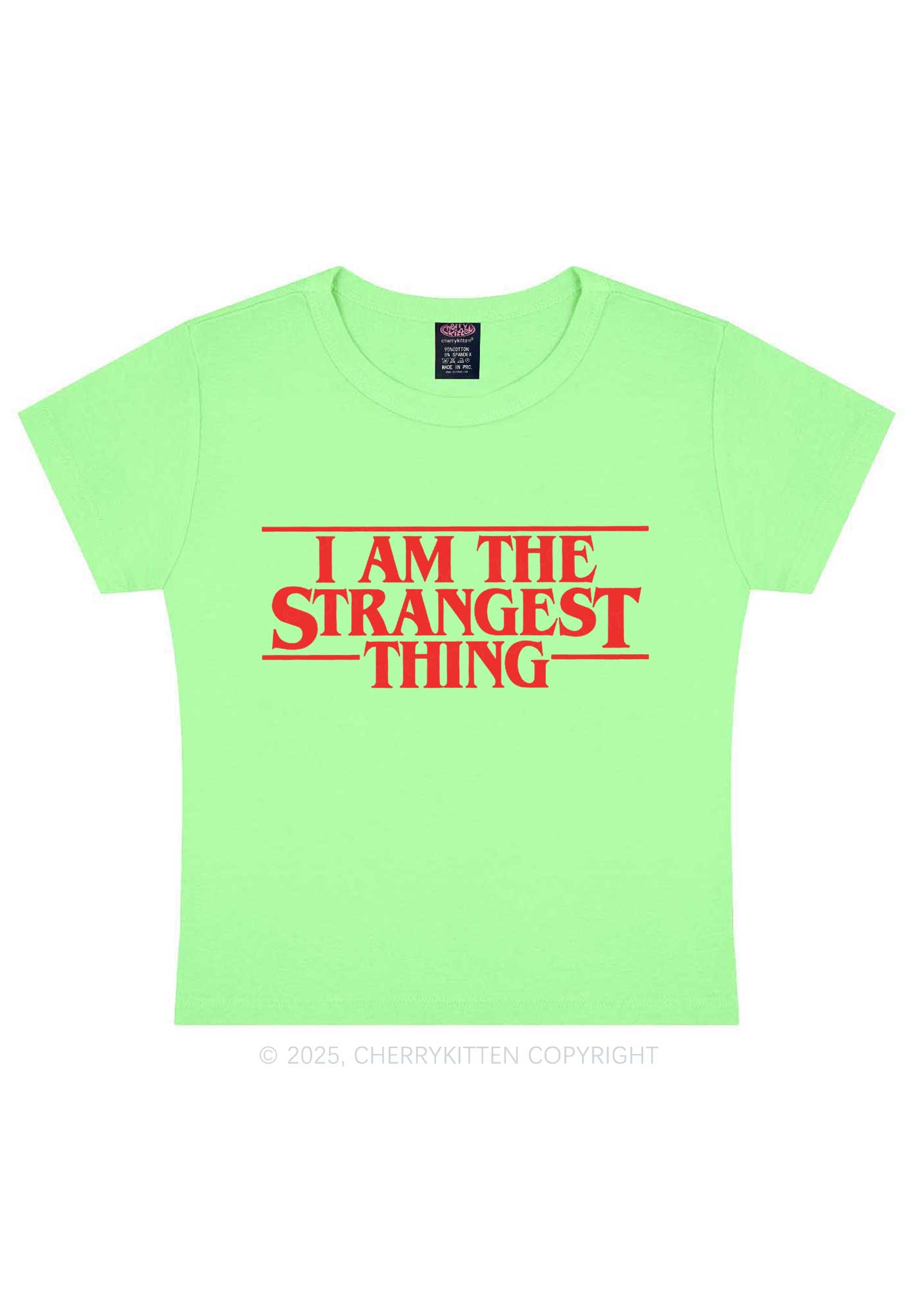 I Am The Strangest Thing Y2K Baby Tee Cherrykitten