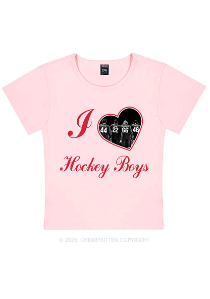 I Love Four Hockey Boys Y2K Baby Tee Cherrykitten