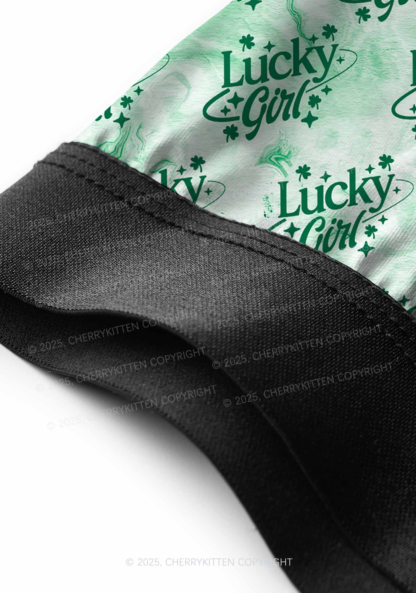 Lucky Girl Green Clover St Patricks Y2K Print Men Boxer Briefs Cherrykitten