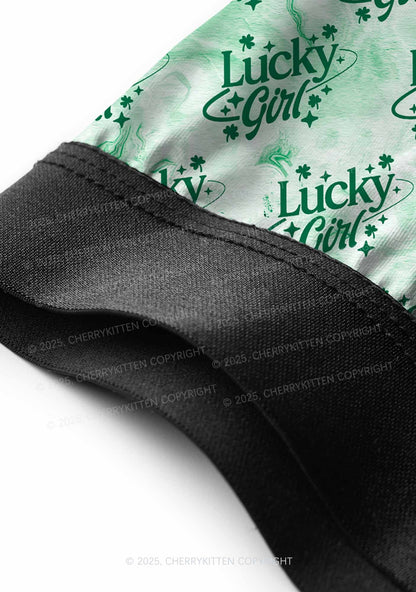 Lucky Girl Green Clover St Patricks Y2K Print Men Boxer Briefs Cherrykitten