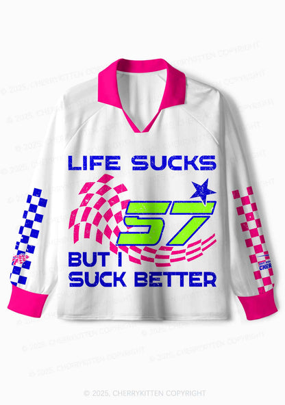Custom Life Sucks Y2K Sport Long Sleeve Jersey Shirts Cherrykitten