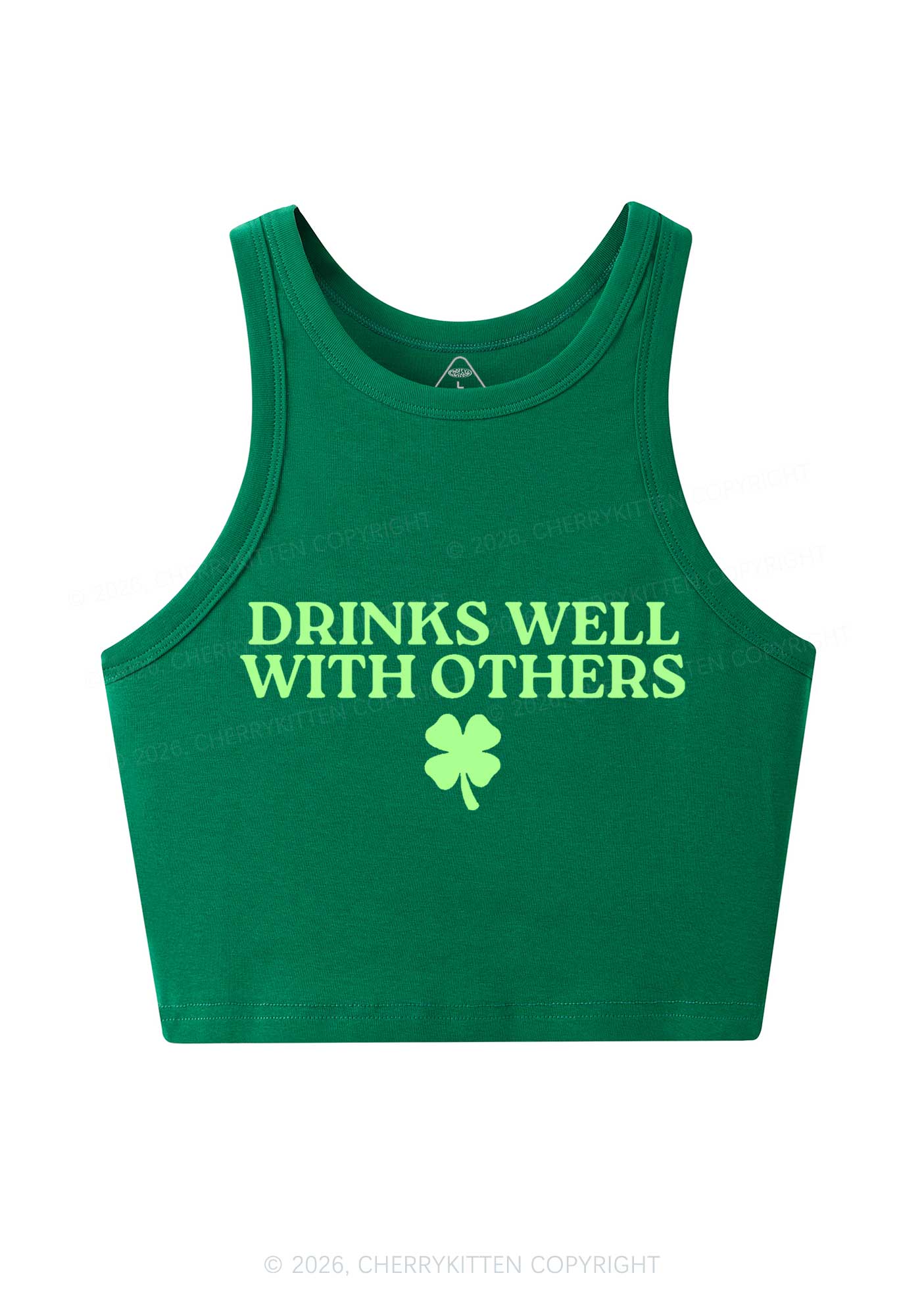 Drinks Well With Others St Patricks Y2K Crop Tank Top Cherrykitten
