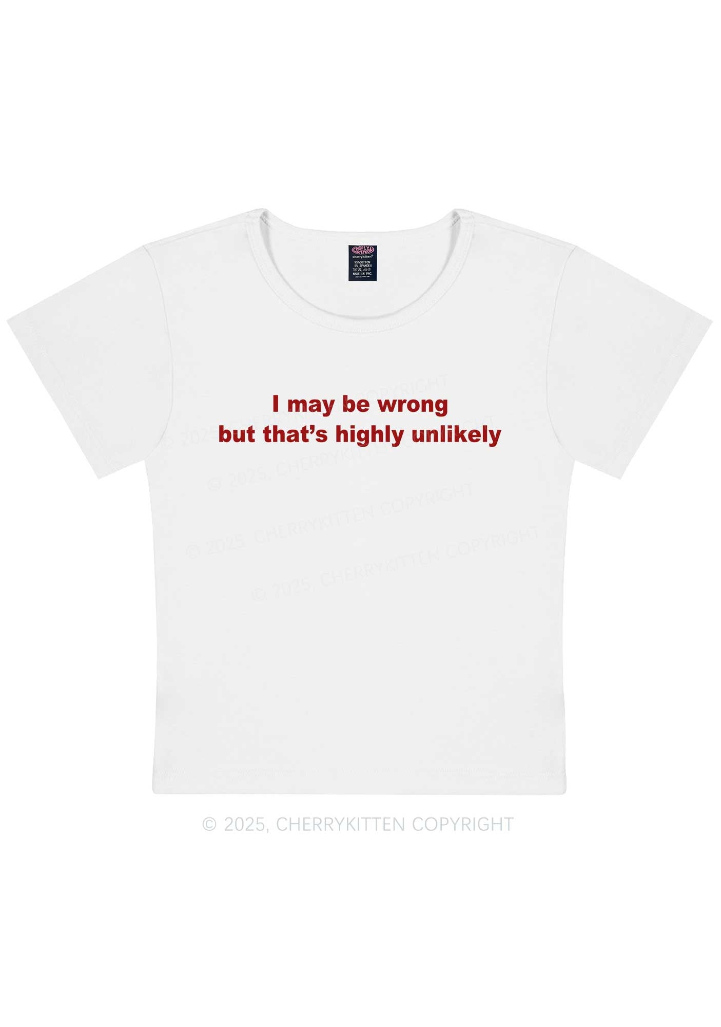 Highly Unlikely Y2K Baby Tee Cherrykitten