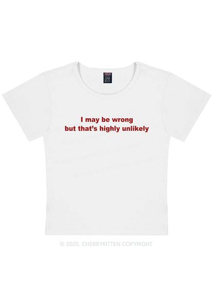 Highly Unlikely Y2K Baby Tee Cherrykitten