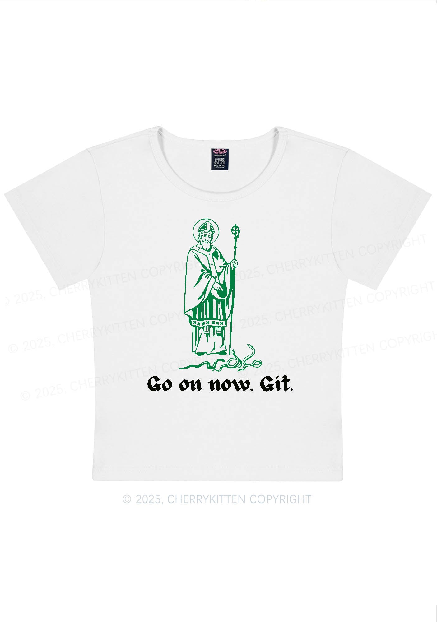 Go On Now Git St Patricks Y2K Baby Tee Cherrykitten