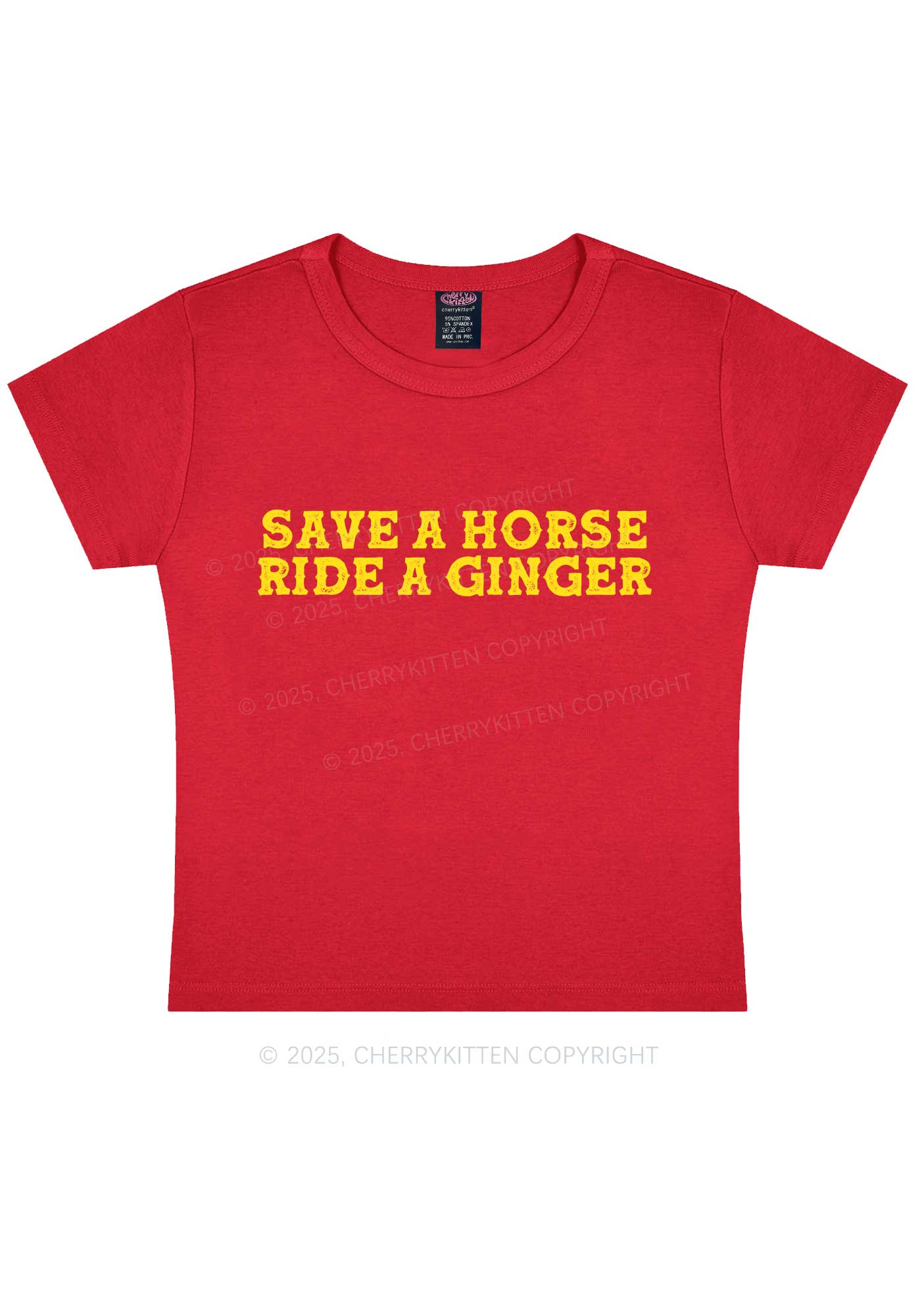 Ride A Ginger Y2K Baby Tee Cherrykitten