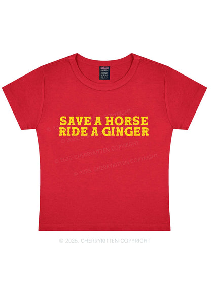 Ride A Ginger Y2K Baby Tee Cherrykitten