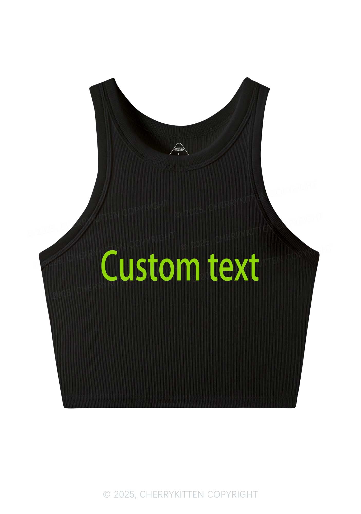 Custom Brat Text Y2K Crop Tank Top Cherrykitten