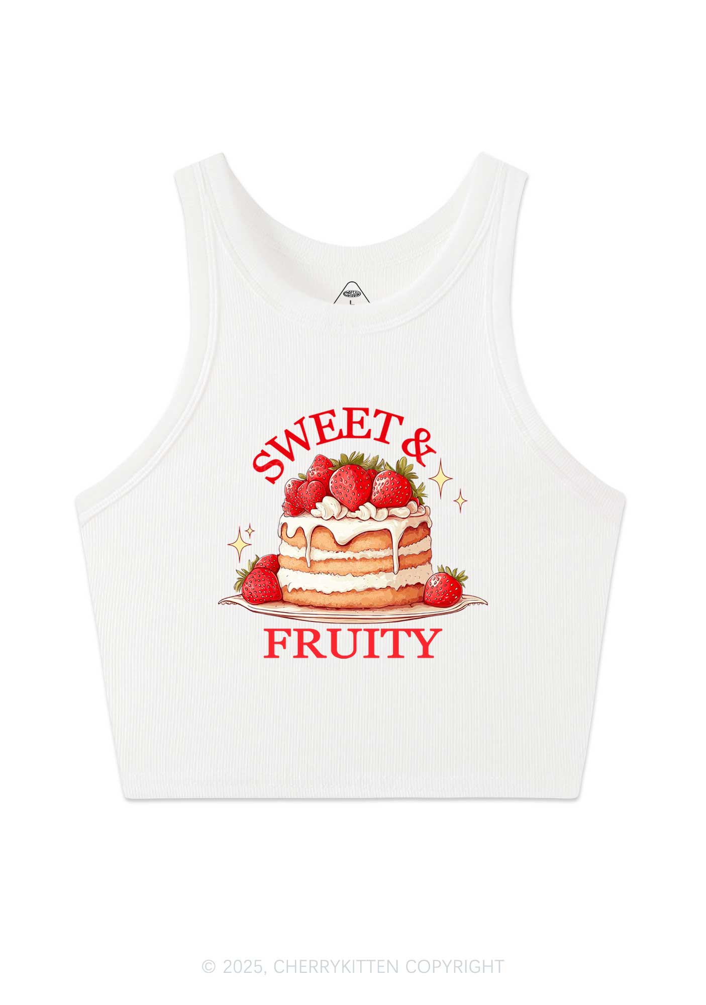 Sweet And Fruity Cake Y2K Crop Tank Top Cherrykitten