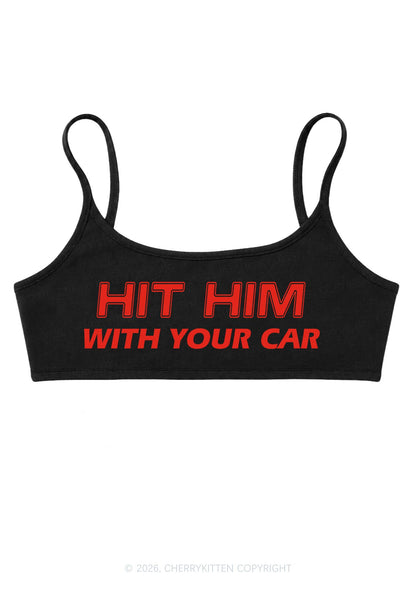 Hit Him With Your Car Y2K Super Crop Cami Cherrykitten