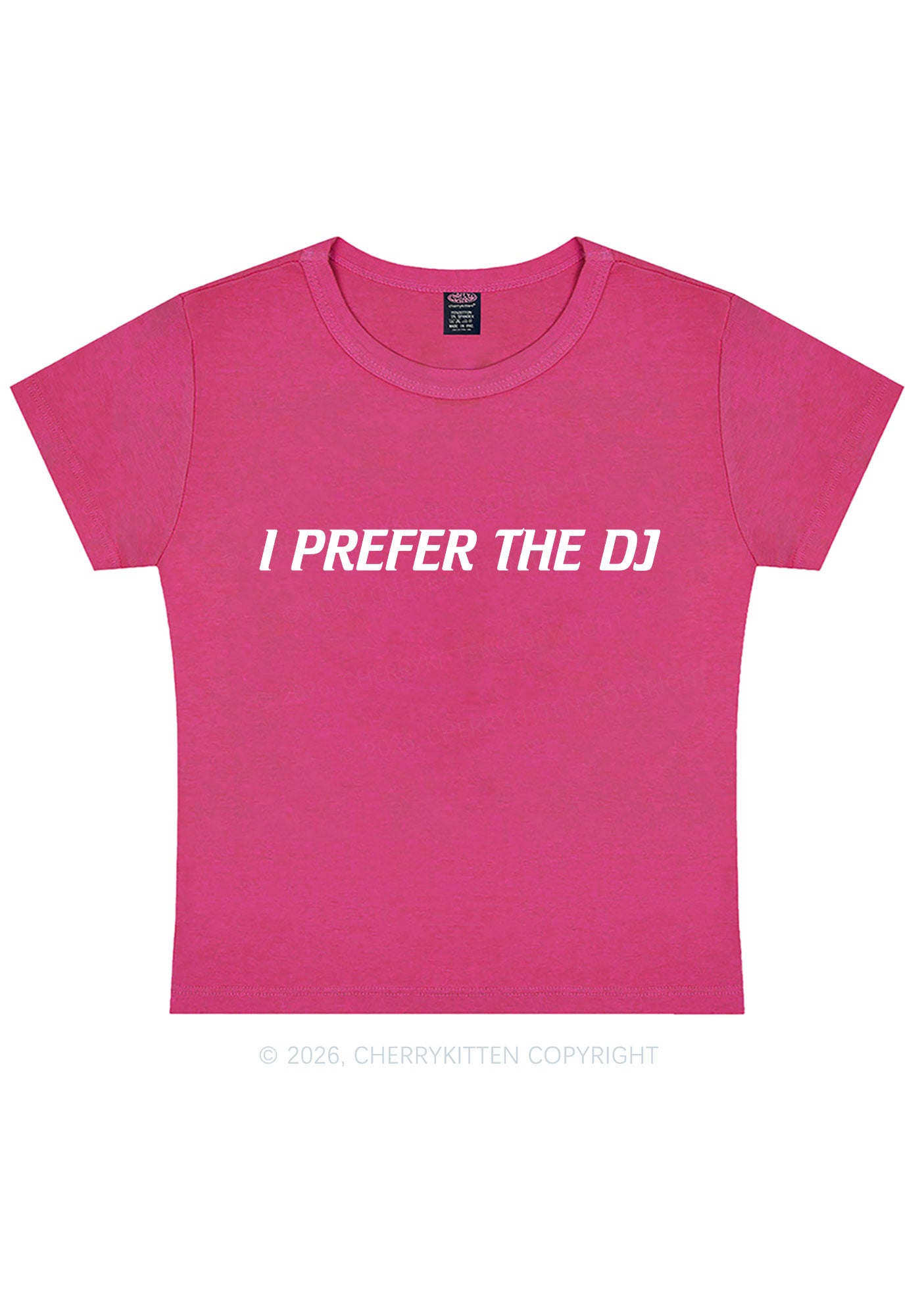 I Prefer The DJ Y2K Baby Tee Cherrykitten