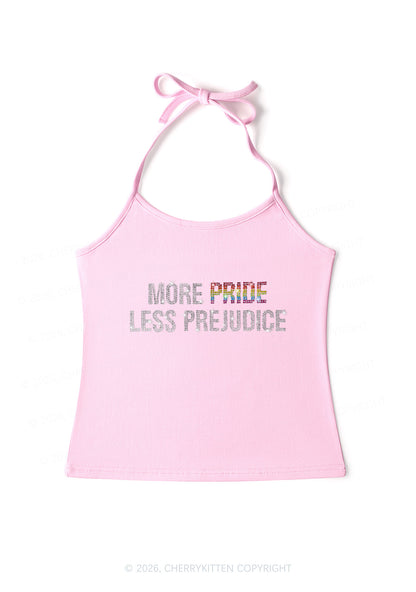 Rhinestone More Pride Less Prejudice Pride Y2K Halter Neck Cami Cherrykitten