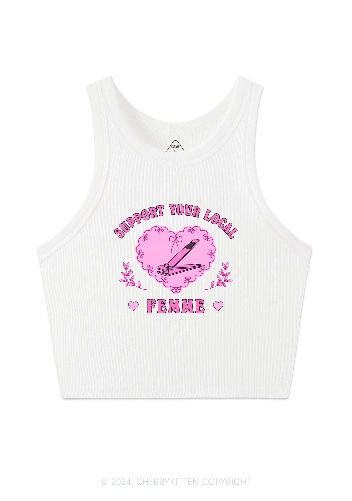 Support Your Local Femme Y2K Crop Tank Top Cherrykitten