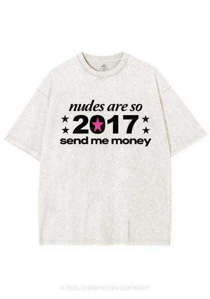 Nxdes Send Me Money Y2K Shirts Washed Tee Cherrykitten