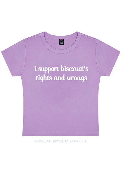 I Support Bisexuals Pride Y2K Baby Tee Cherrykitten