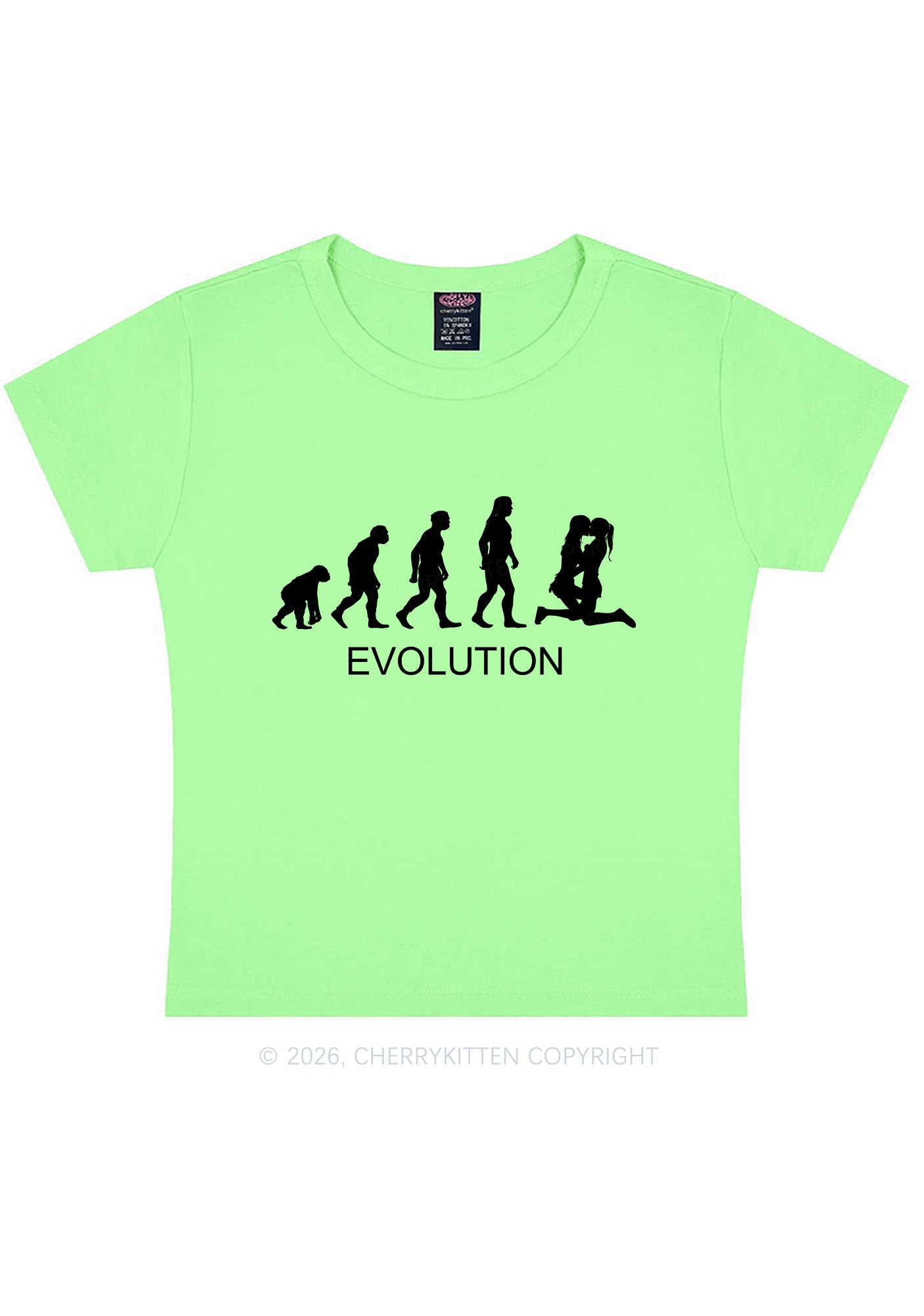 Lesbian Evolution Pride Y2K Baby Tee Cherrykitten