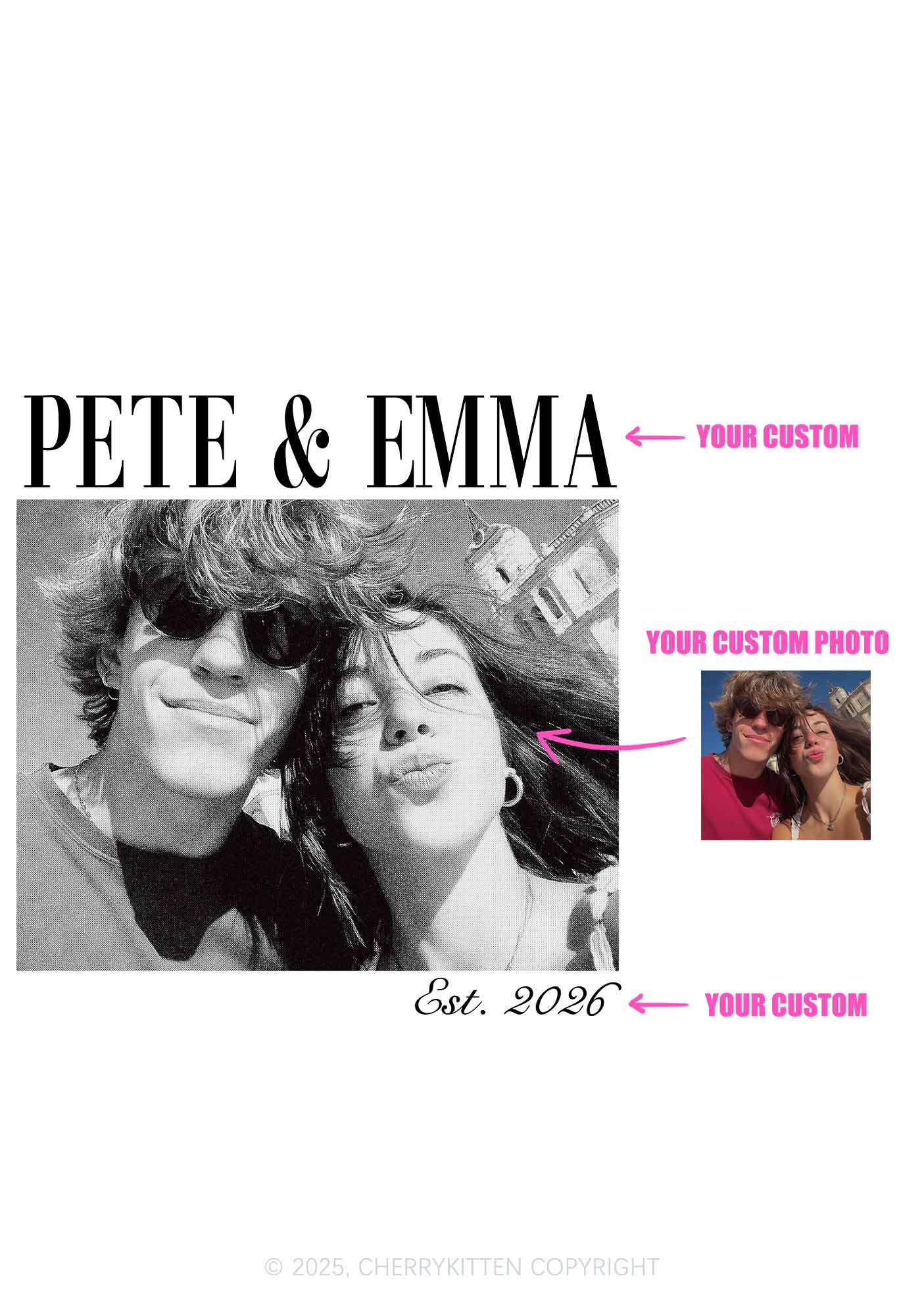 Custom Lover Photo Y2K Baby Tee Cherrykitten