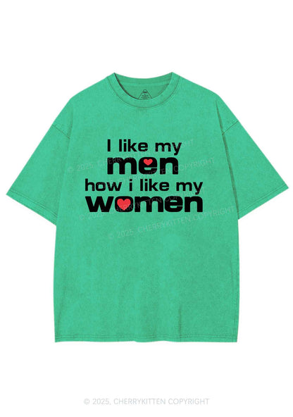 I Like My Men Pride Y2K Shirts Washed Tee Cherrykitten