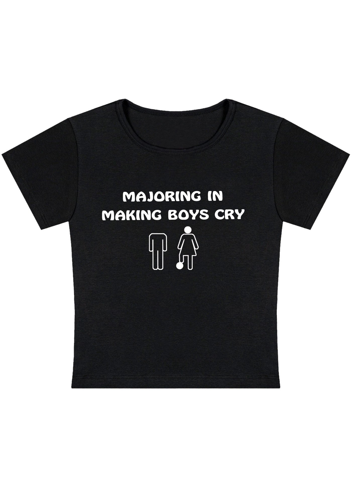 Curvy Majoring In Making Boys Cry Baby Tee