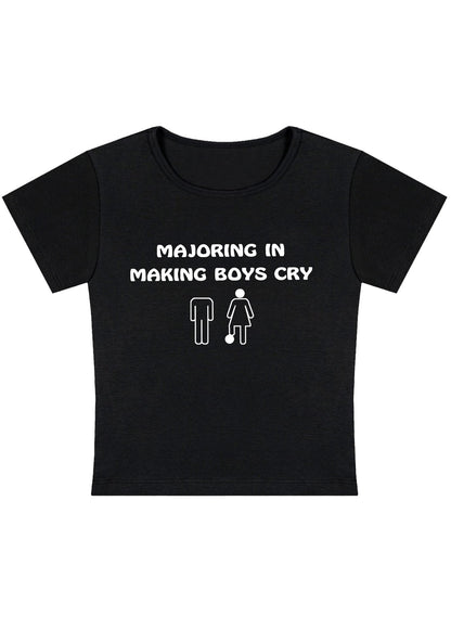 Curvy Majoring In Making Boys Cry Baby Tee