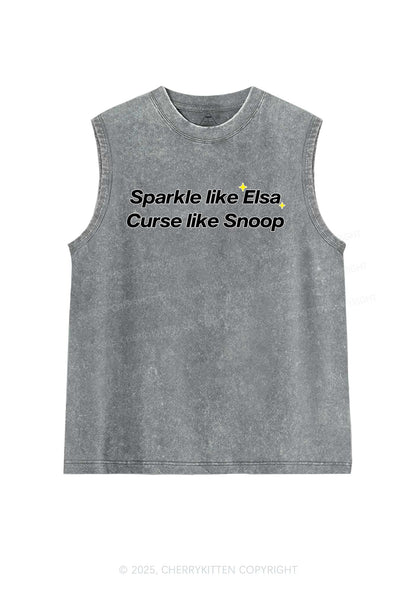 Sparkle Like Princess Y2K Washed Muscle Tank Cherrykitten