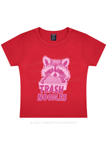 Raccoon Trash Noodles Y2K Baby Tee Cherrykitten
