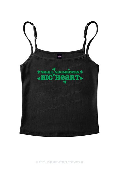 Small Shamrocks Big Heart St Patricks Y2K Spaghetti Strap Cami Cherrykitten