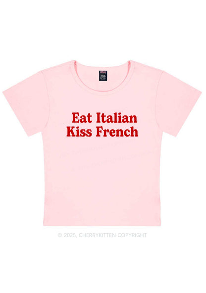 Eat Italian Kiss French Y2K Baby Tee Cherrykitten