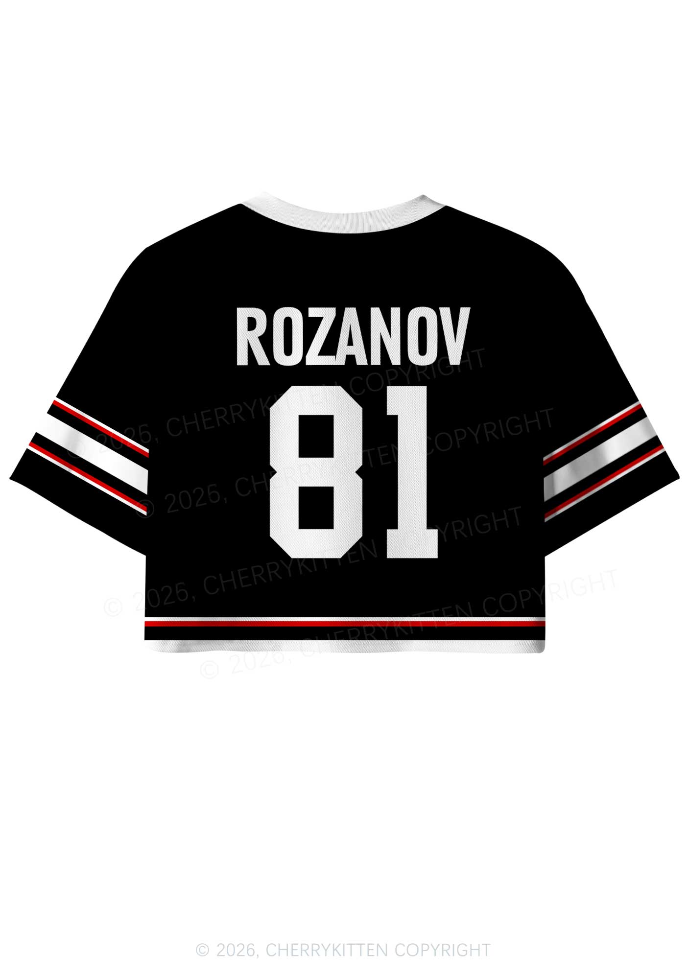 Black I Love Hockey HR Y2K Crop Sport Jersey Shirts Cherrykitten