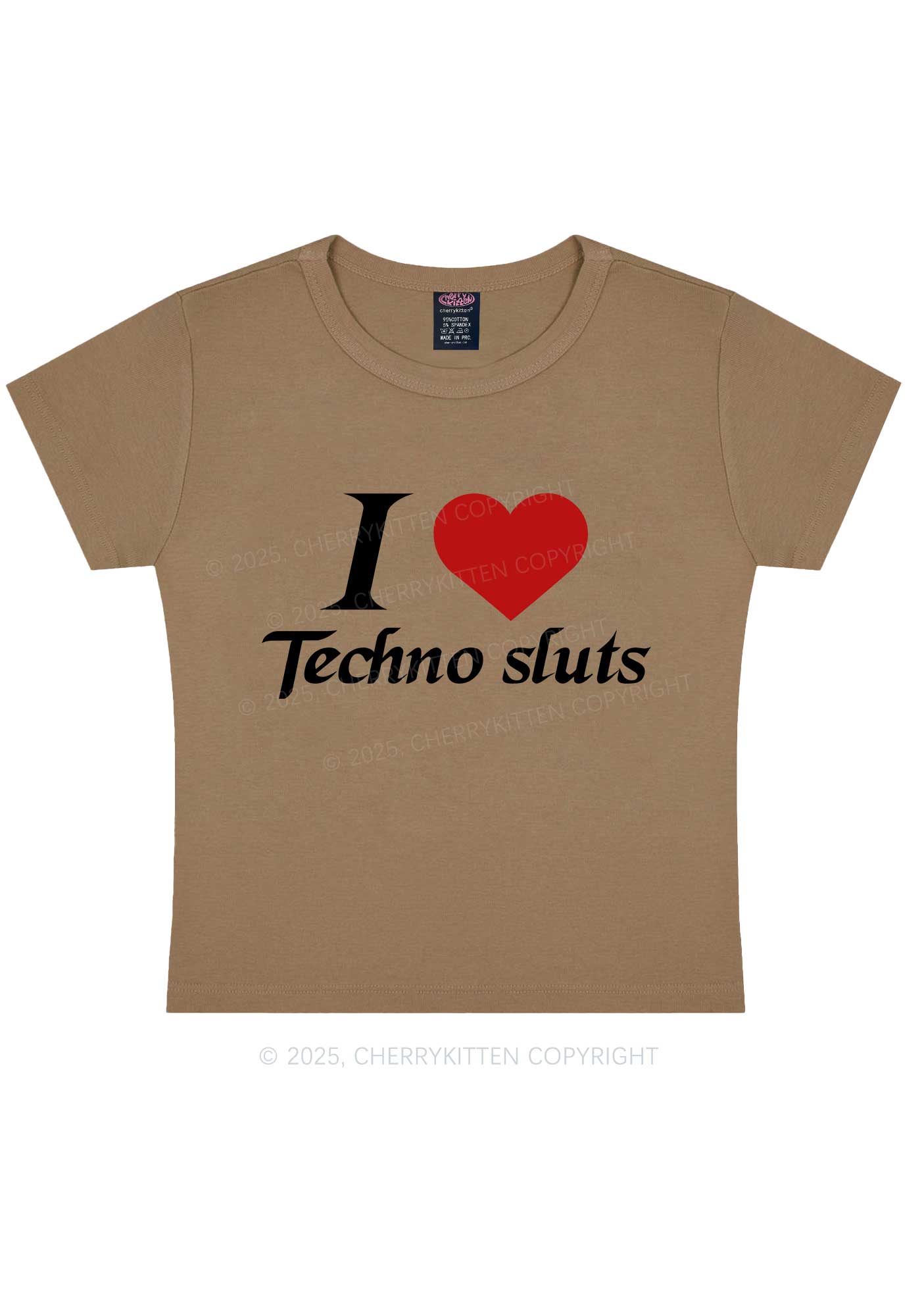 I Love Techno Slxts Y2K Baby Tee Cherrykitten