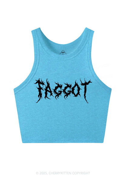 Punk Faggot Pride Y2K Crop Tank Top Cherrykitten