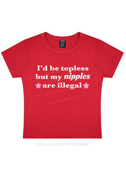 Nixxles Are Illegal Y2K Baby Tee Cherrykitten