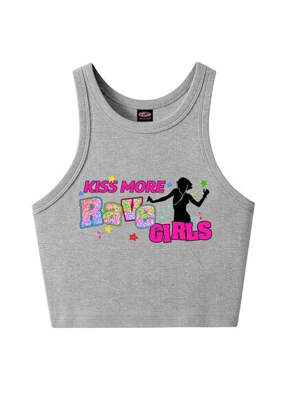 Kiss More Rave Girls Y2K Crop Tank Top Cherrykitten