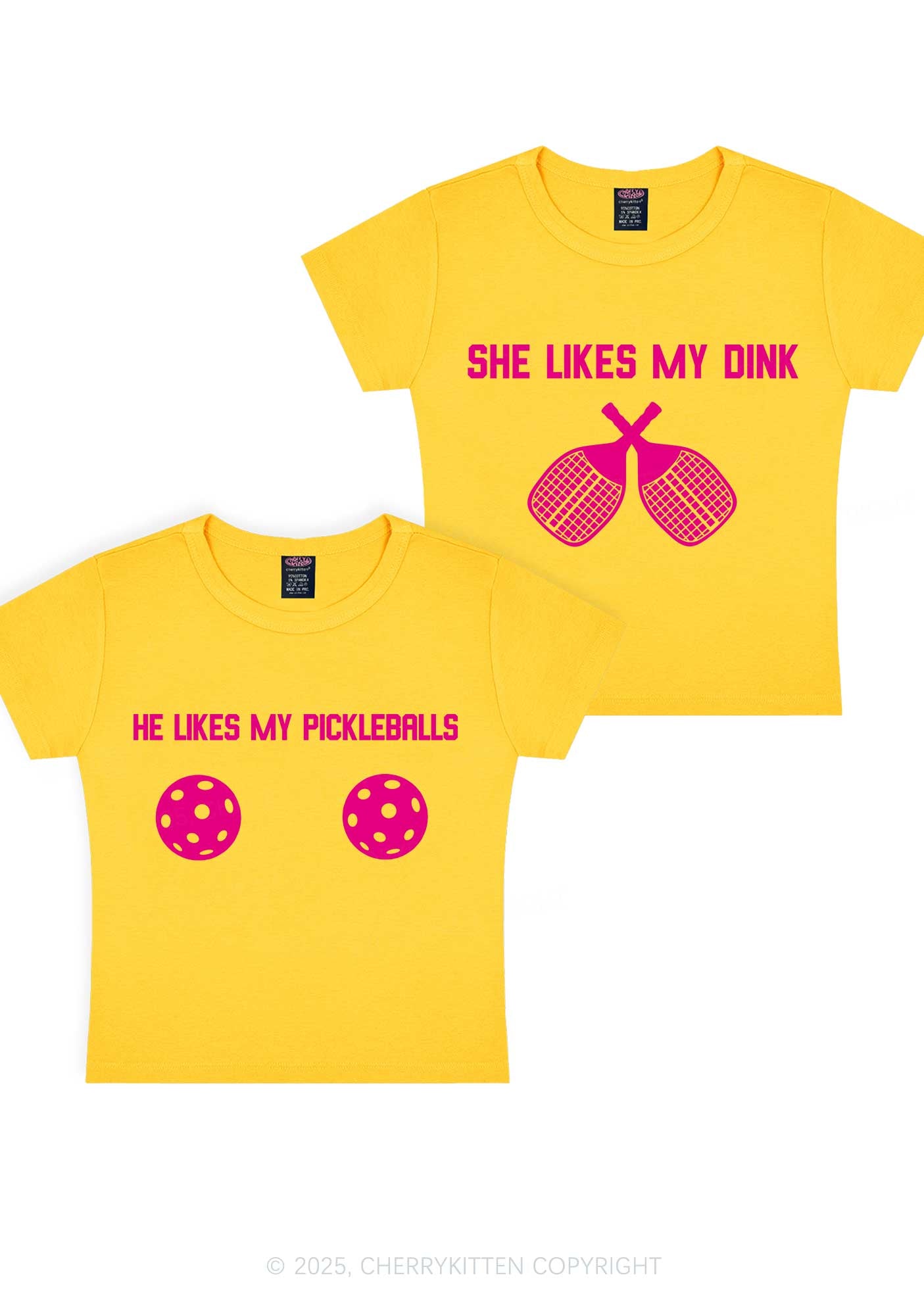 Pickleball Couple Y2K Valentine's Day Baby Tee Cherrykitten