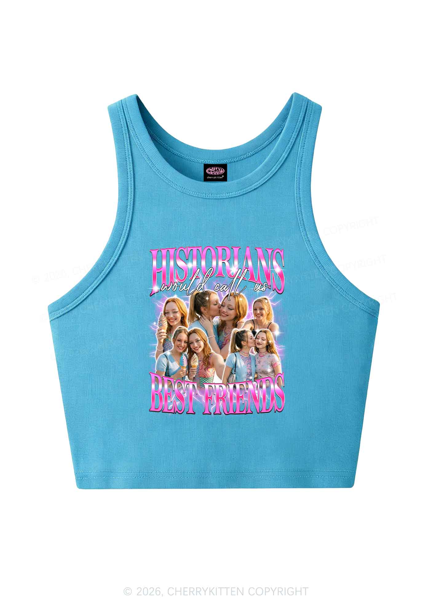 Custom Best Friends Photos Pride Y2K Crop Tank Top Cherrykitten