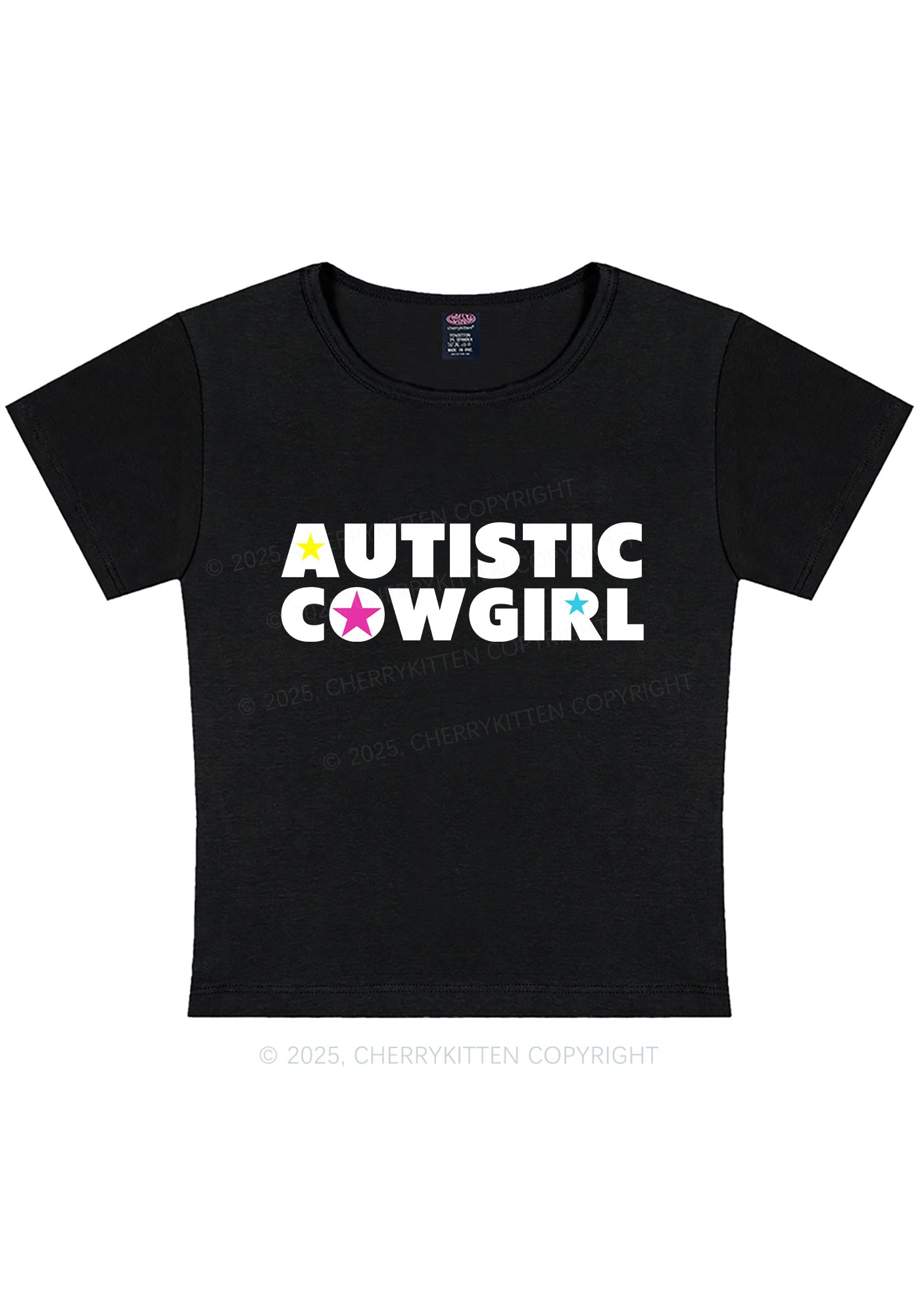 Autistic Cowgirl Y2K Baby Tee Cherrykitten
