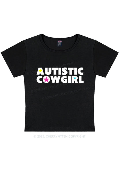 Autistic Cowgirl Y2K Baby Tee Cherrykitten