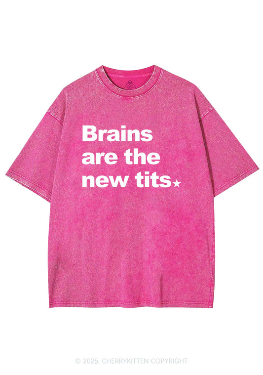Brains Are New Txts Y2K Shirts Washed Tee Cherrykitten