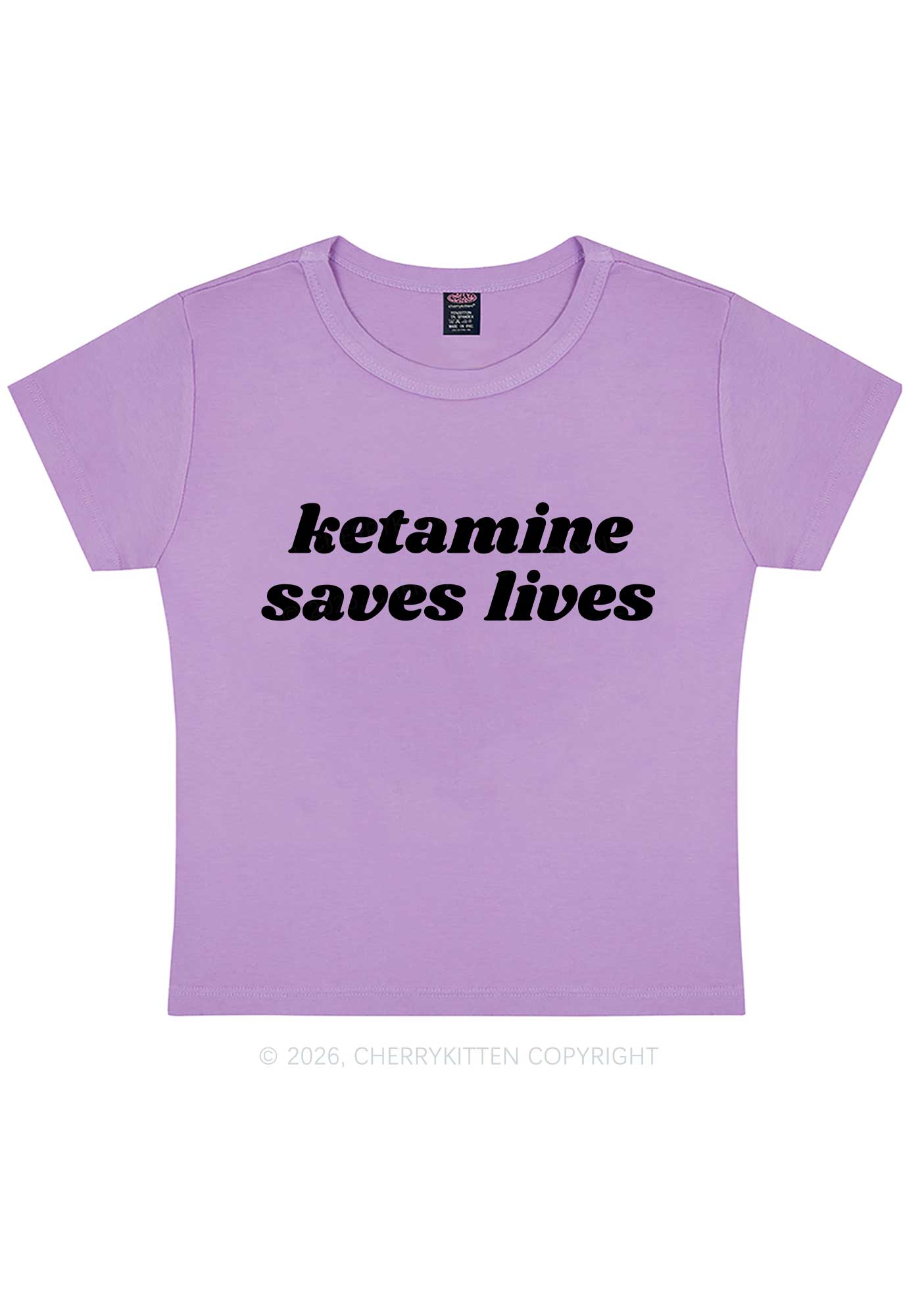 Kxxamine Saves Lives Y2K Baby Tee Cherrykitten