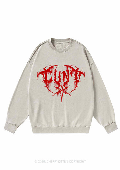 Halloween Punk Cxxt Y2K Washed Sweatshirts Cherrykitten