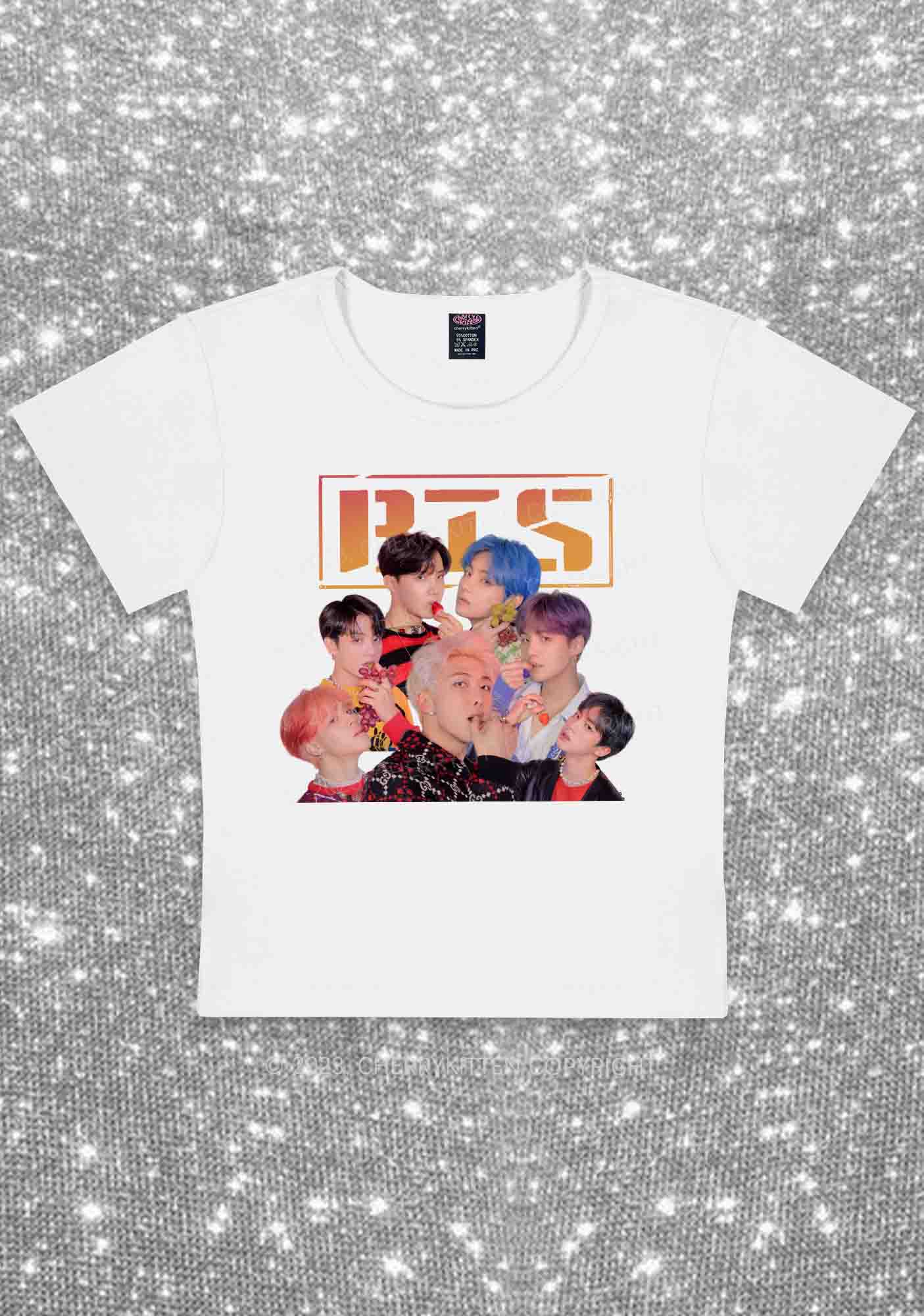 Fruit Bangtan Kpop Y2K Baby Tee Cherrykitten